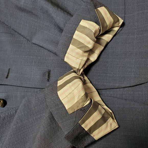 NWT$686 Burberry Blue Mens Linen Wool Blazer Jacket Coat Sz 42 - Picture 13 of 16